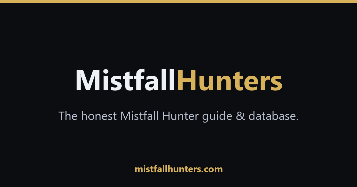 Mistfall Hunter beginner guide — how to start & survive your first runs